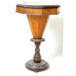 19TH CENTURY VICTORIAN WALNUT LADIES WORK SEWING BOX STAND