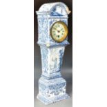 19TH CENTURY DUTCH DELFT BLUE AND WHITE CERAMIC CLOCK