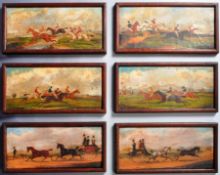SET OF SIX 19TH CENTURY VICTORIAN OIL ON BOARD PAINTINGS