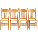 SET OF 12 EARLY 20TH CENTURY AMERICAN LARKIN PRESS BACK DINING CHAIRS