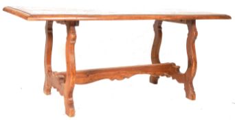 19TH CENTURY CHESTNUT WOOD REFECTORY DINING TABLE