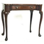 18TH CENTURY GEORGE III IRISH CUBAN MAHOGANY DOG EAR SIDE TABLE