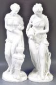 PAIR OF EARLY 20TH CENTURY BLANC DE CHINE PORCELAIN FIGURES