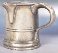 19TH CENTURY VICTORIAN PEWTER IMPERIAL PINT TANKARD