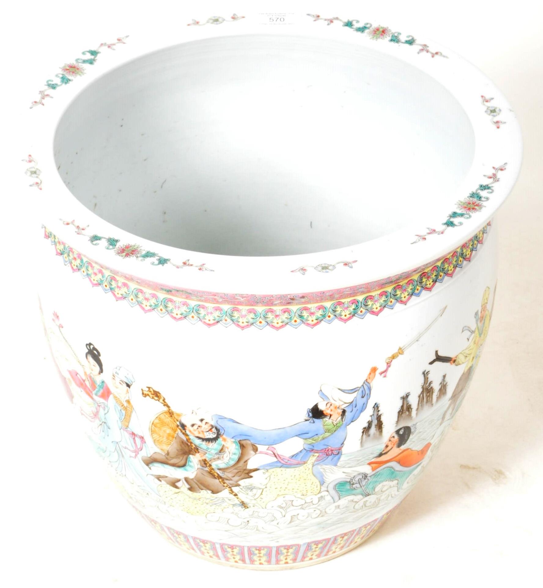 EARLY 20TH CENTURY LARGE CHINESE PORCELAIN JARDINIERE - Image 2 of 10