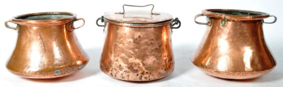 COLLECTION OF 18TH CENTURY COPPER COOKING PANS