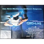 GREMLINS (1984) - ORIGINAL BRITISH QUAD CINEMA POSTER