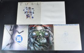 JETHRO TULL - SELECTION OF FIVE VINYL RECORD ALBUMS