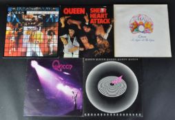 QUEEN - SELECTION OF FIVE VINYL RECORD ALBUMS IN VG+ TO NM CONDITION