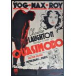 QUASIMODO (1939) - HUNCHBACK OF NOTRE DAME - ORIGINAL BELGIAN ONE SHEET POSTER