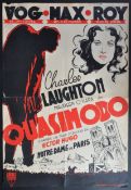 QUASIMODO (1939) - HUNCHBACK OF NOTRE DAME - ORIGINAL BELGIAN ONE SHEET POSTER
