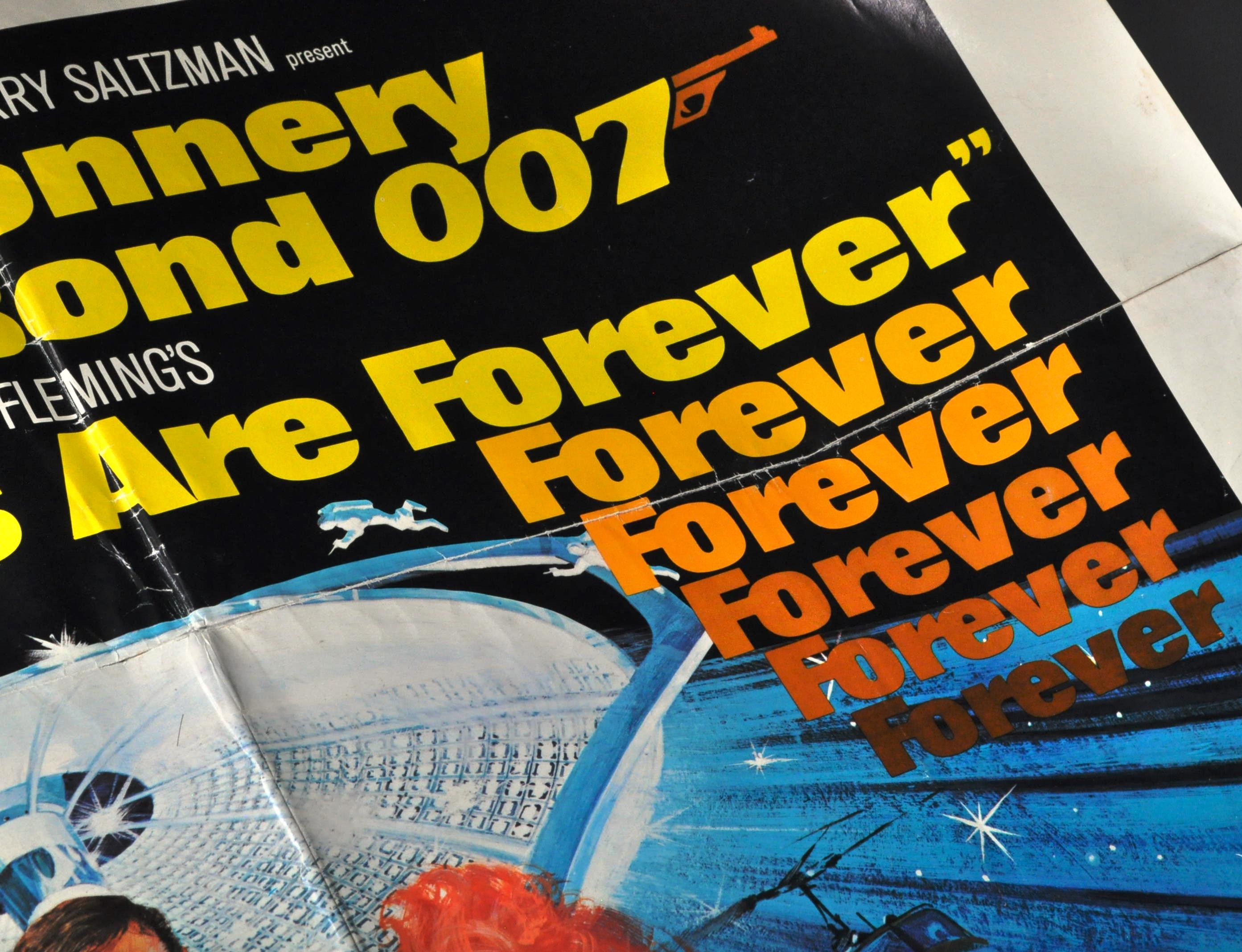 JAMES BOND 007 - DIAMONDS ARE FOREVER - ORIGINAL US ONE SHEET POSTER - Image 4 of 8