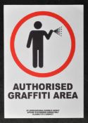 BANKSY (BRITISH 1974-) - AUTHORISED GRAFFITI AREA - ORIGINAL STICKER