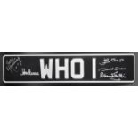 DOCTOR WHO - THE DAEMONS - AUTOGRAPHED PROP REPLICA BESSIE NUMBERPLATE