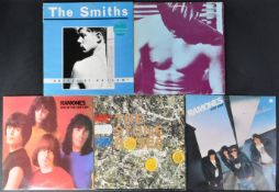 A SELECTION OF FIVE ROCK ALBUMS INCLUDE THE SMITHS, RAMONES...