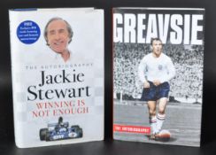 SPORT AUTOGRAPHS - JACKIE STEWART & JIMMY GRAVES SIGNED BOOKS