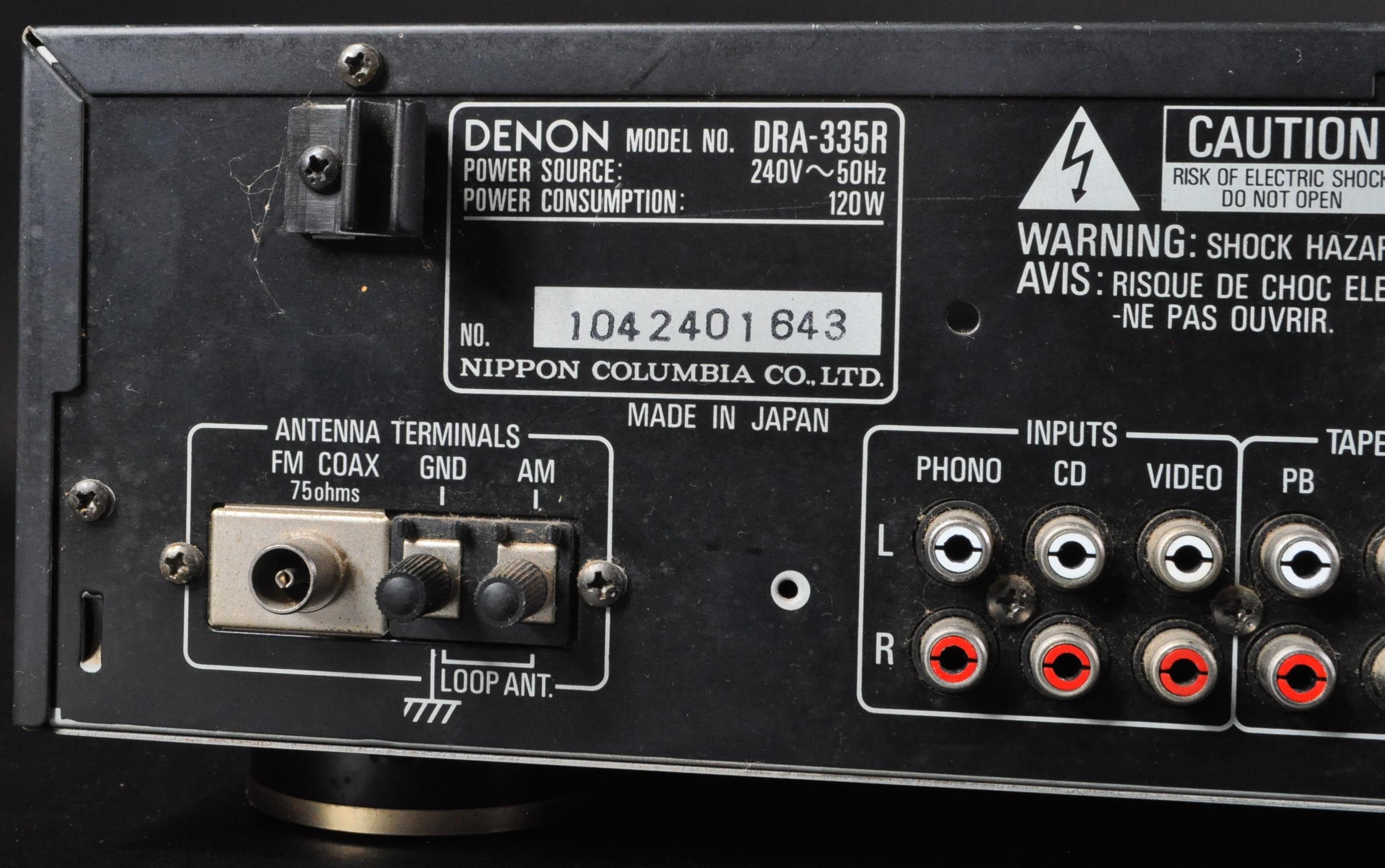 DENON - DRA-335R - PRECISION AUDIO COMPONENT / AM-FM RECEIVER - Image 6 of 8