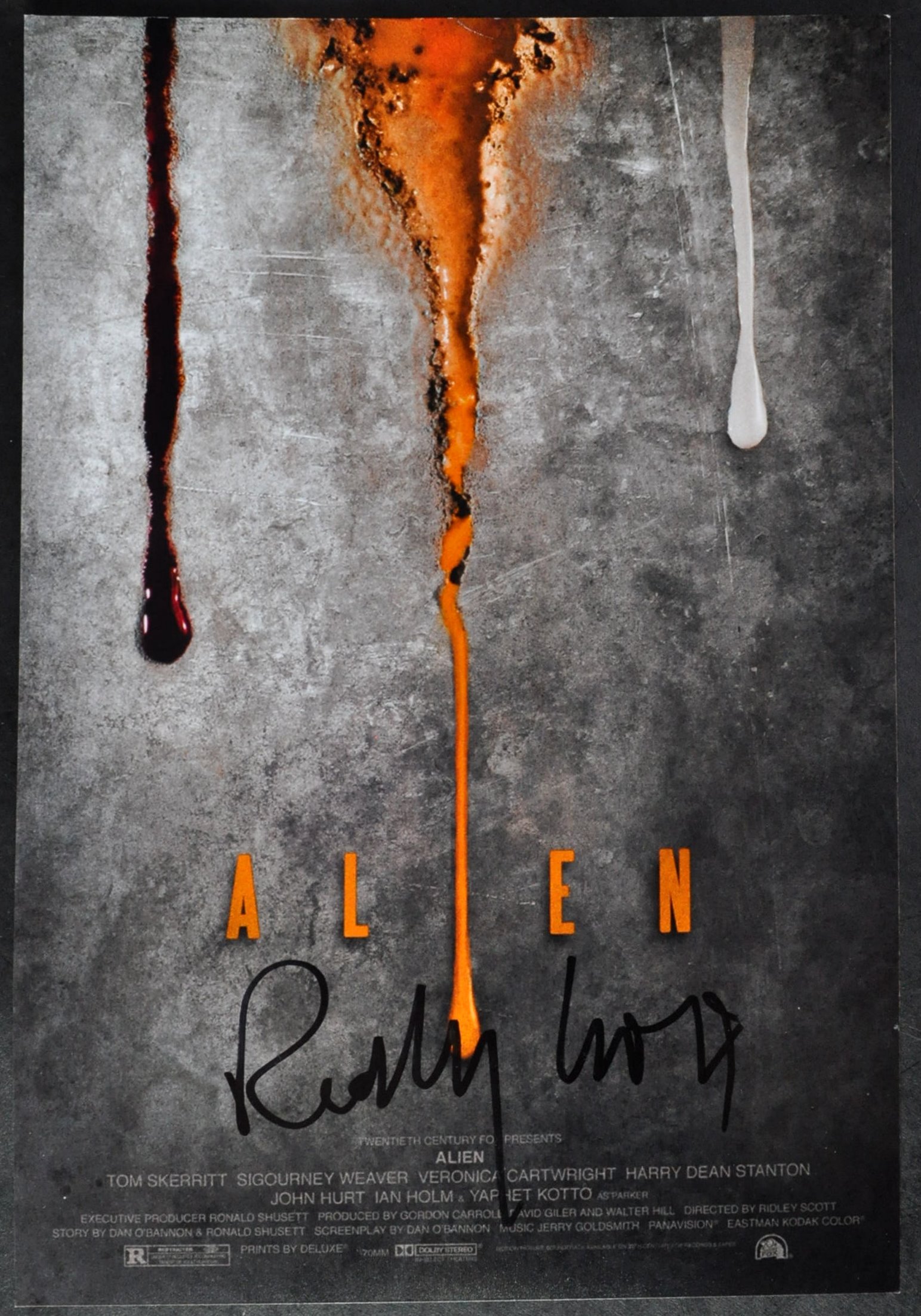 RIDLEY SCOTT - ALIEN - AUTOGRAPHED MINIPOSTER - AFTAL