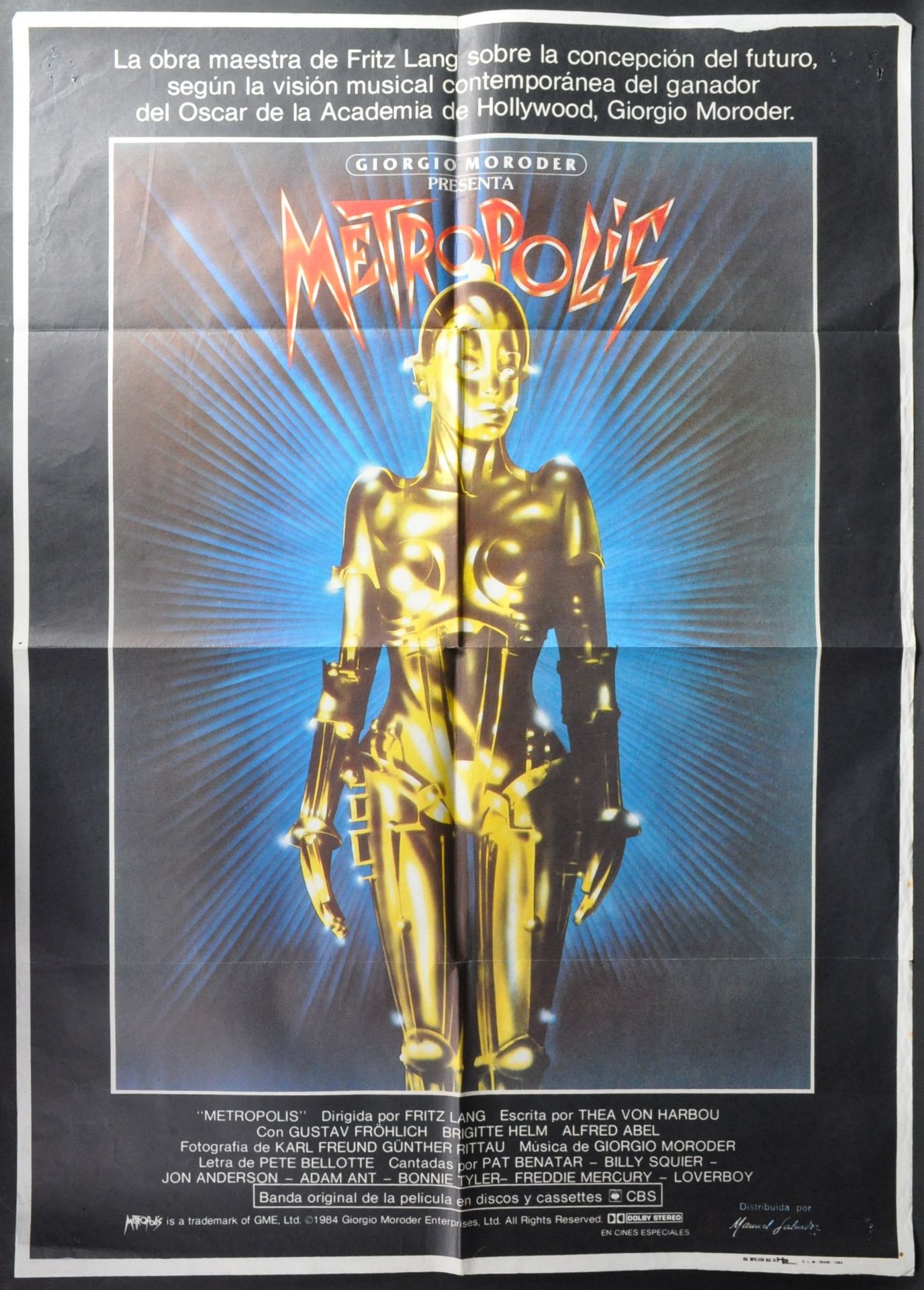 METROPOLIS (1927) - 1984 REISSUE - SPANISH ONE SHEET POSTER