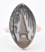 GEORGE III GOLD OBELISK & WILLOW MOURNING RING