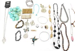 COLLECTION OF COSTUME JEWELLERY AND SILVER JEWELLERY