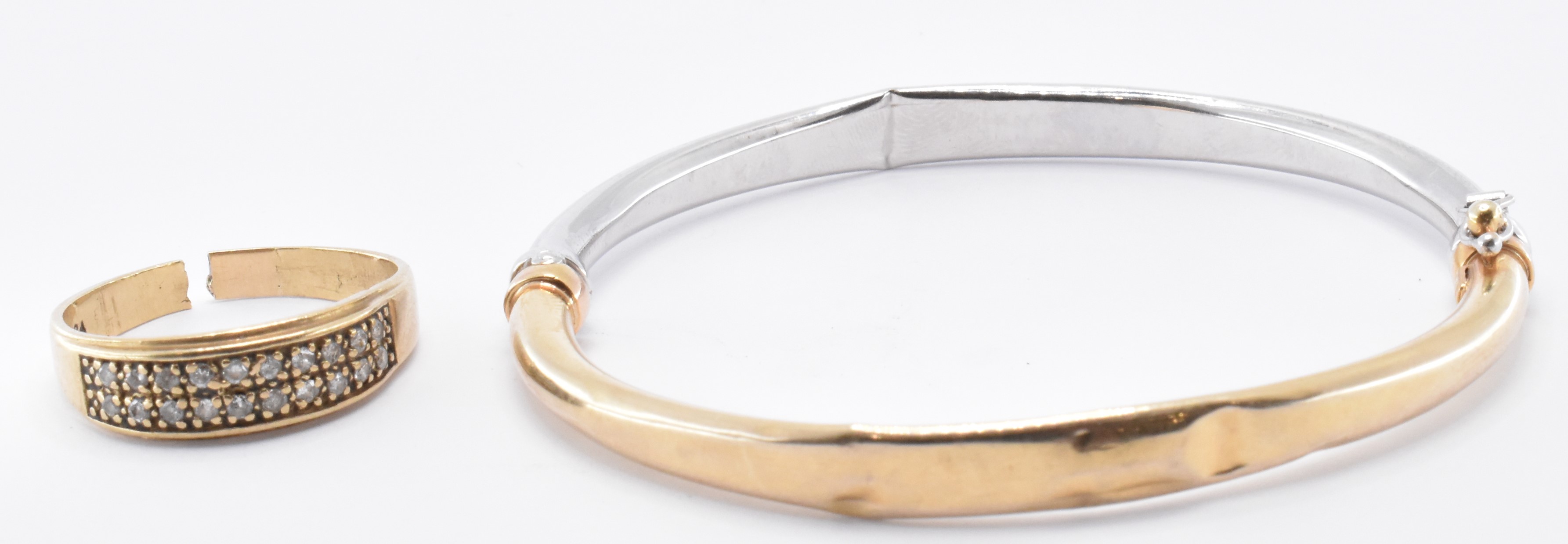 HALLMARKED 9CT GOLD BRACELET WITH 9CT GOLD & DIAMOND RING - Image 3 of 7