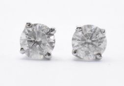 PAIR OF 14CT WHITE GOLD & DIAMOND STUD EARRINGS