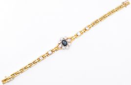 18CT GOLD SAPPHIRE & DIAMOND BRACELET