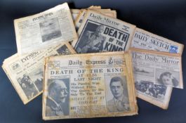 1930S TO 1940S NEWSPAPERS - EDWARD VIII ABDICATION, VICTORY IN EUROPE ETC