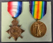 WWI FIRST WORLD WAR MEDAL PAIR - DURHAM LIGHT INFANTRY