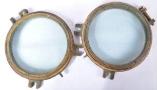 PAIR OF EARLY 20TH CENTURY BRONZE SHIP PORTHOLE WINDOWS