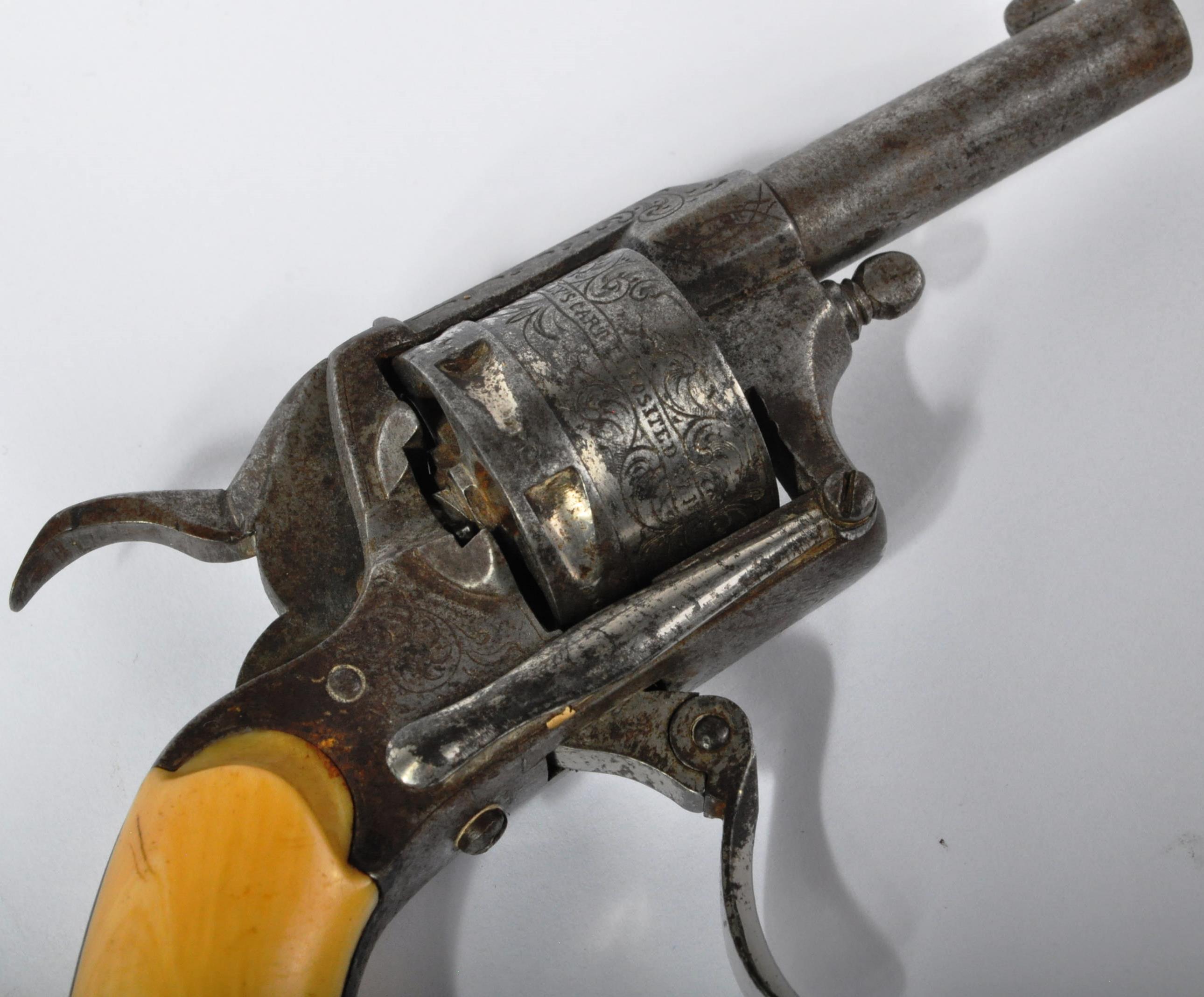 19TH CENTURY BELGIUM MADE PIN FIRE PISTOL - Image 2 of 5