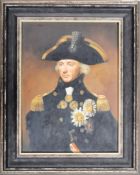 19TH CENTURY OIL ON BOARD PORTRAIT PAINTING OF LORD NELSON