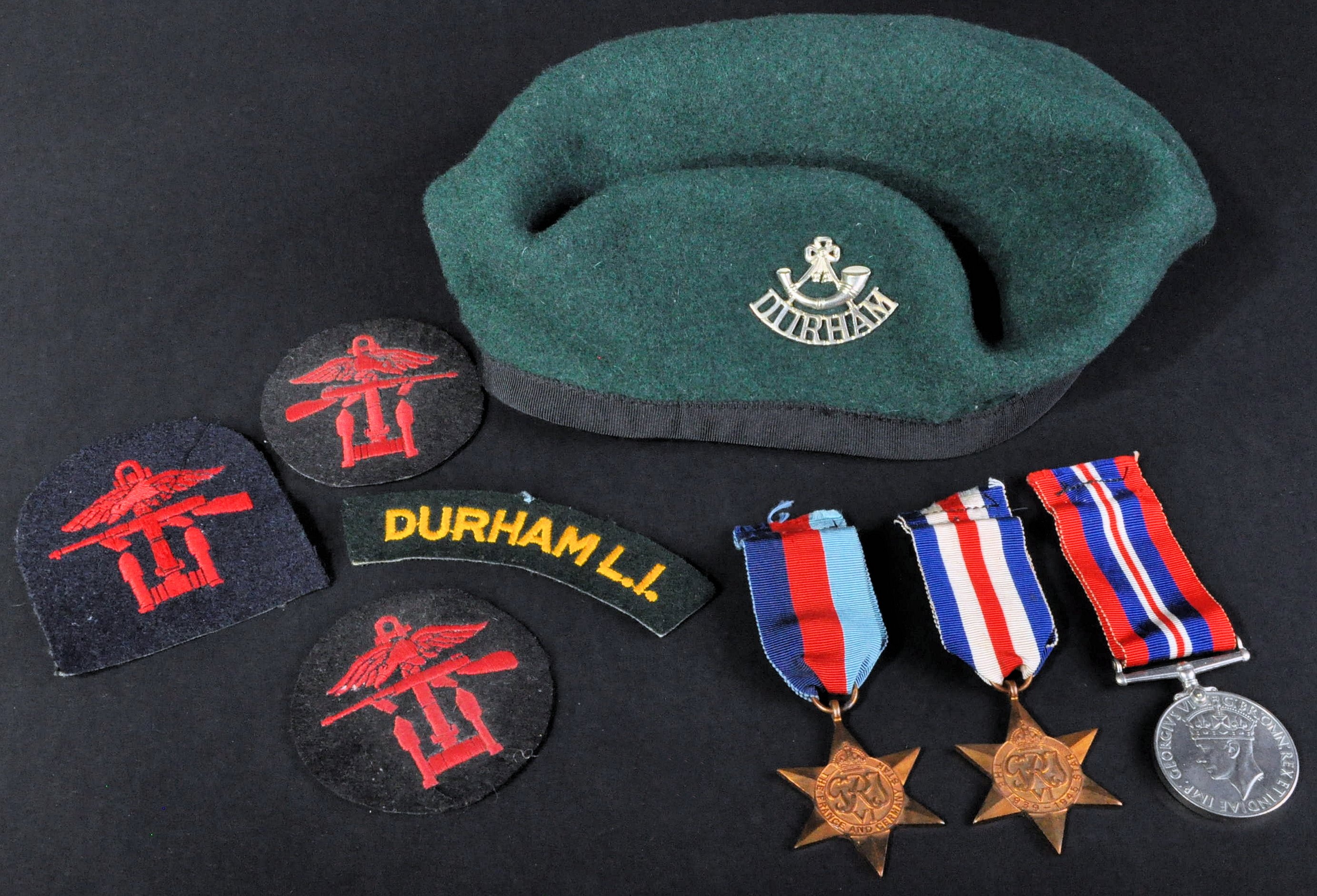 WWII SECOND WORLD WAR EFFECTS - MEDAL GROUP AND NO.6 COMMANDO BERET