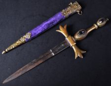 19TH CENTURY ' MEMENTO MORI ' SOUTH EUROPEAN DAGGER