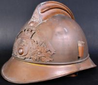 EARLY 20TH CENTURY FRENCH 1895 PATTERN BRASS FIREMANS HELMET