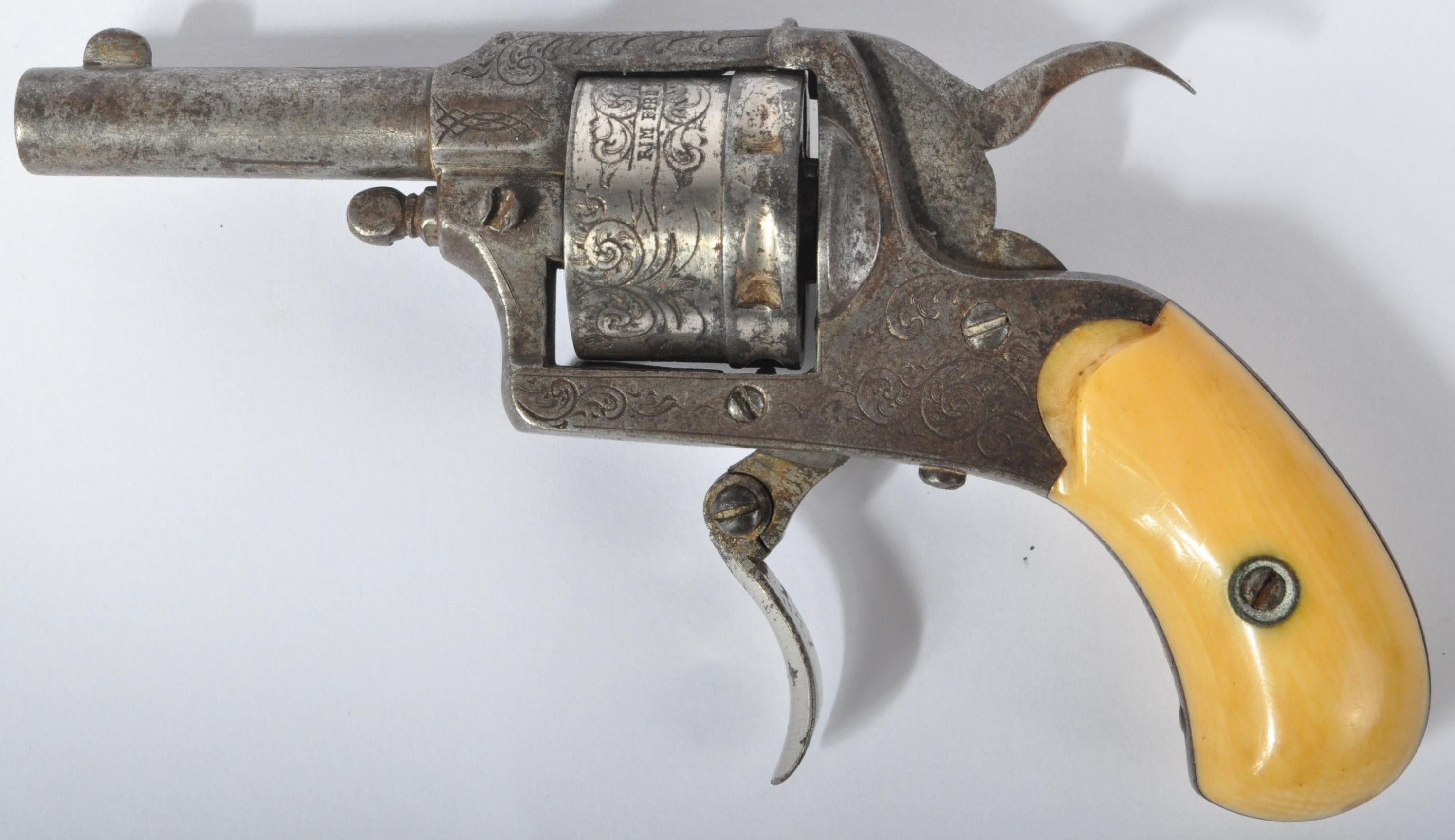 19TH CENTURY BELGIUM MADE PIN FIRE PISTOL - Image 3 of 5