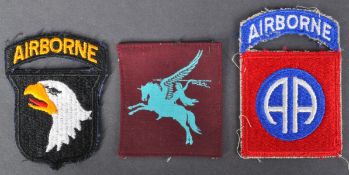 COLLECTION OF BRITISH AND UNITED STATES AIRBORNE DIVISION PATCHES