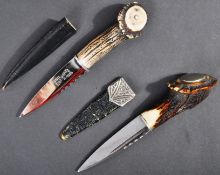 TWO VINTAGE SCOTTISH HIGHLAND SKEAN DHU KNIVES / DAGGERS