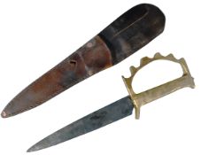 WWI FIRST WORLD WAR 1916 DATED TRENCH FIGHTING DAGGER