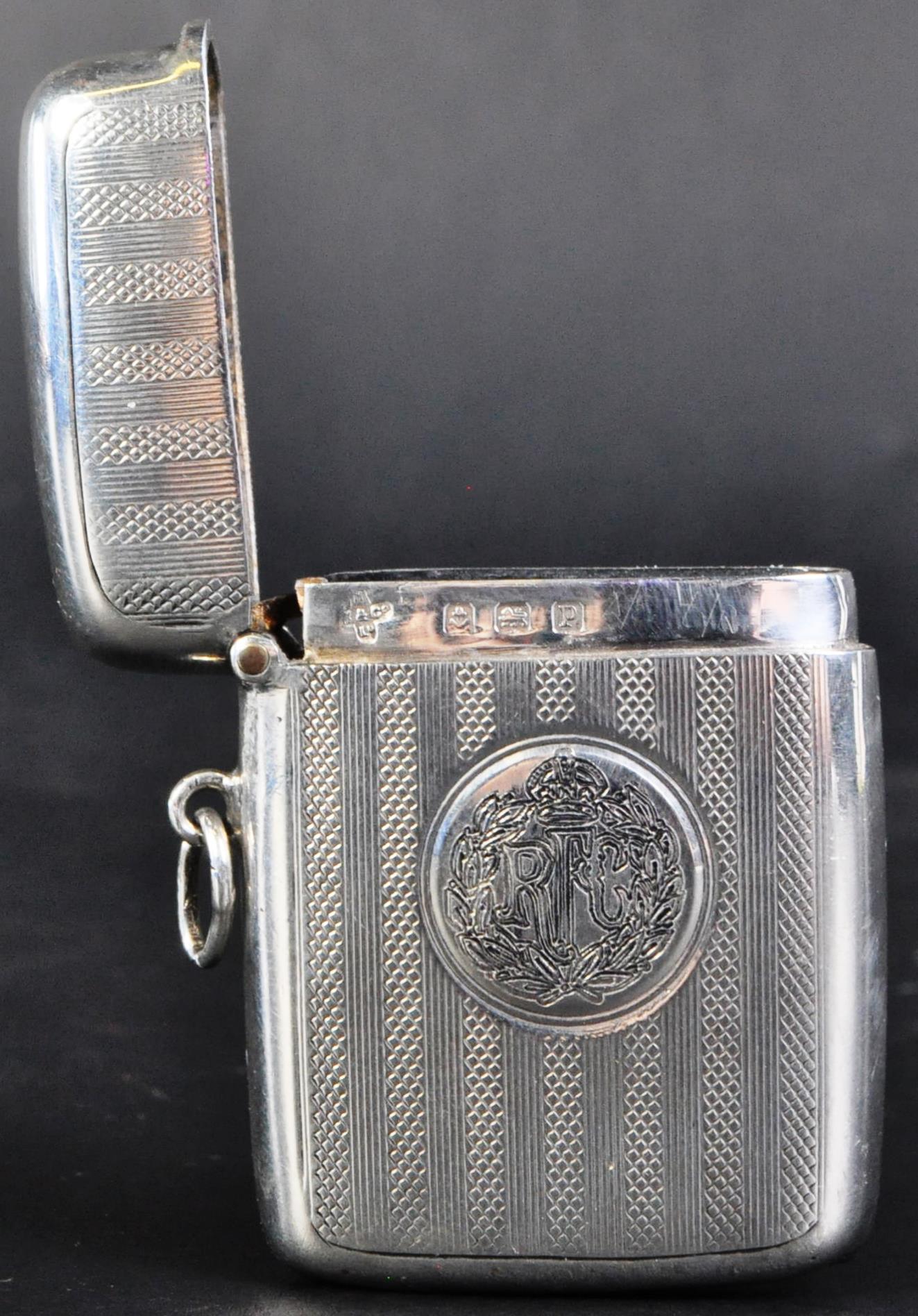 WWI FIRST WORLD WAR ROYAL FLYING CORPS SILVER VESTA CASE - Image 2 of 4