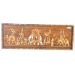 20TH CENTURY TEAK INLAID WALL PLAQUE