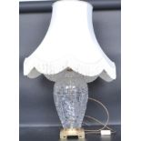 VINTAGE CRYSTAL GLASS TABLE LAMP BY NATHAN LAGIN CO