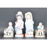 FOUR GERMAN CERAMIC PORCELAIN MATCH HOLDERS