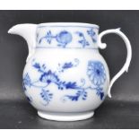 EARLY 20TH CENTURY BLUE AND WHITE JUG WITH MEISSEN MARKS