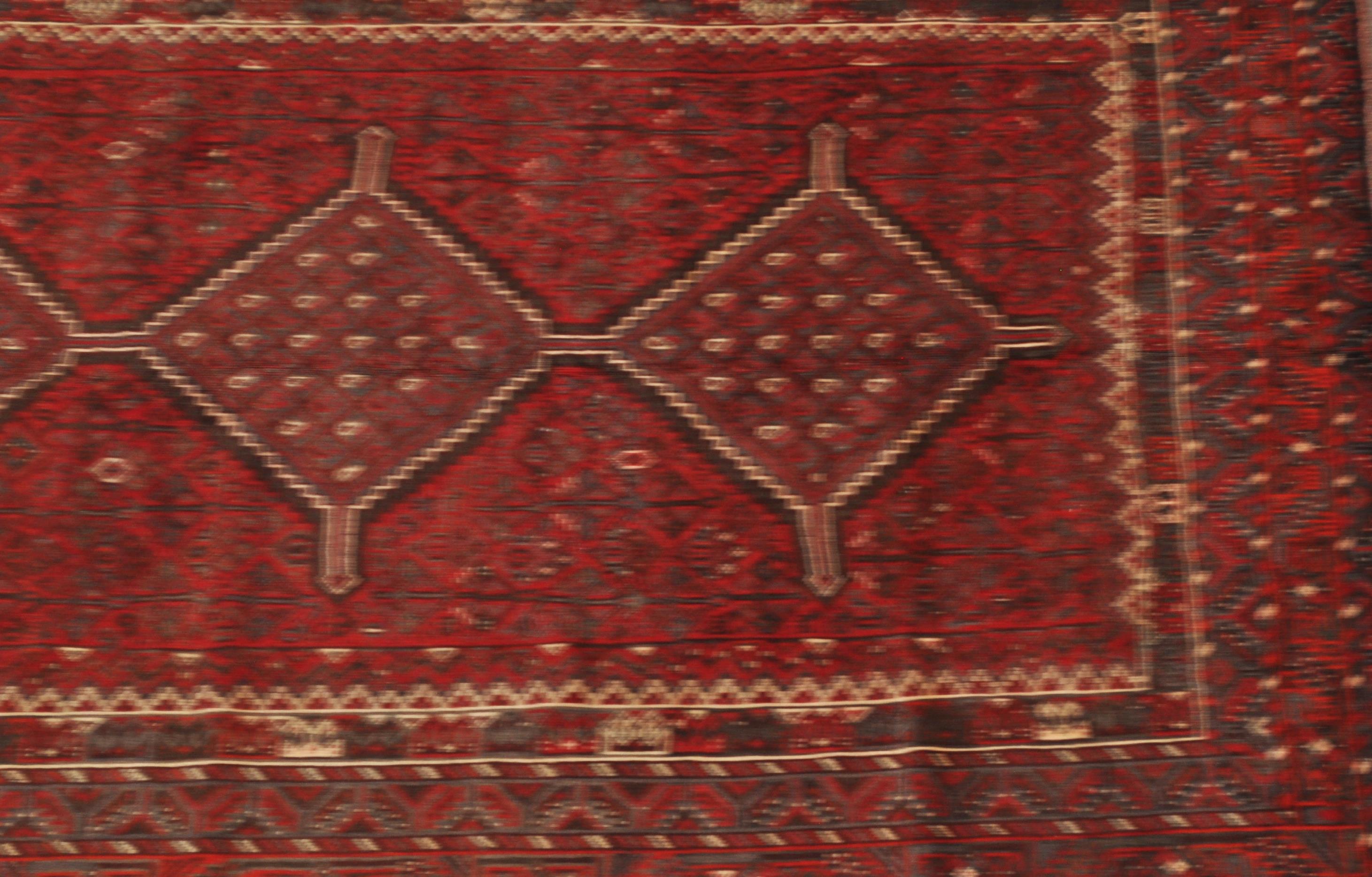 WOOL ON COTTON HAND KNOTTED PERSIAN ISLAMIC SHIRAZ CARPET RUG - Image 4 of 5