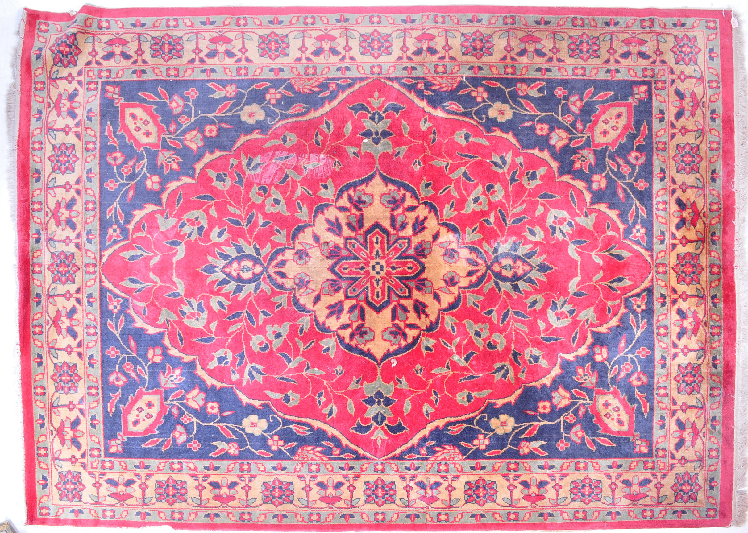 20TH CENTURY HAND KNOTTED WOOL ON WOOL PERSIAN CARPET RUG
