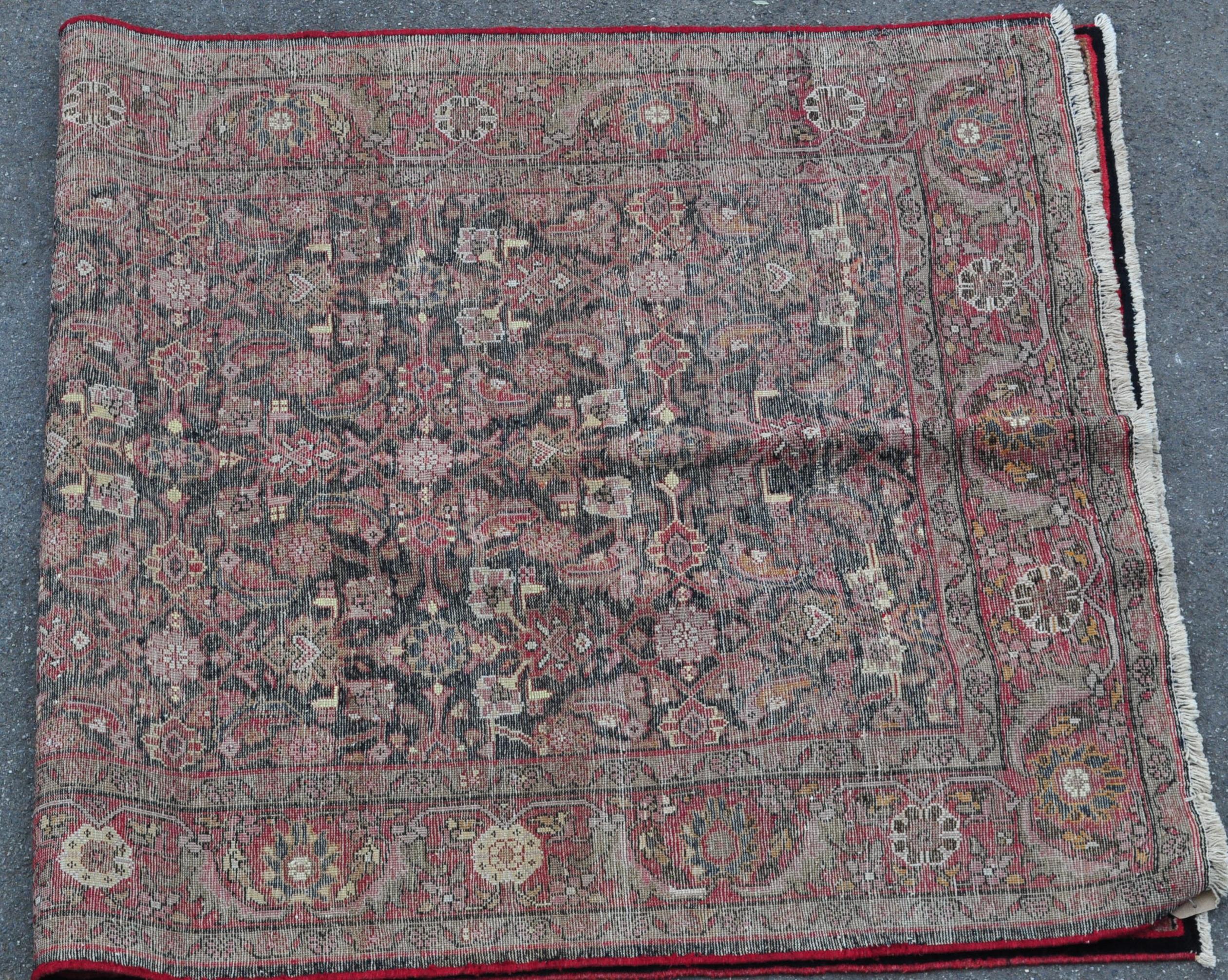 WOOL ON COTTON HAND KNOTTED PERSIAN ISLAMIC MALAYER - Image 5 of 5