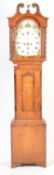 18TH CENTURY GEORGE III OAK AND MAHOGANY INLAID GRANDFATHER CLOCK