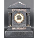 CIRCA 1900 SLATE AND MARBLE CLOCK OF ARCHITECTURAL FORM
